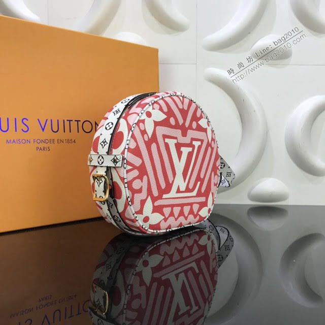 LV包包 LV新款女包 M52294紅印 2020春夏動物花紋圓形小挎包 Boite Chapeau Souple紅色印花手袋  ydh3732